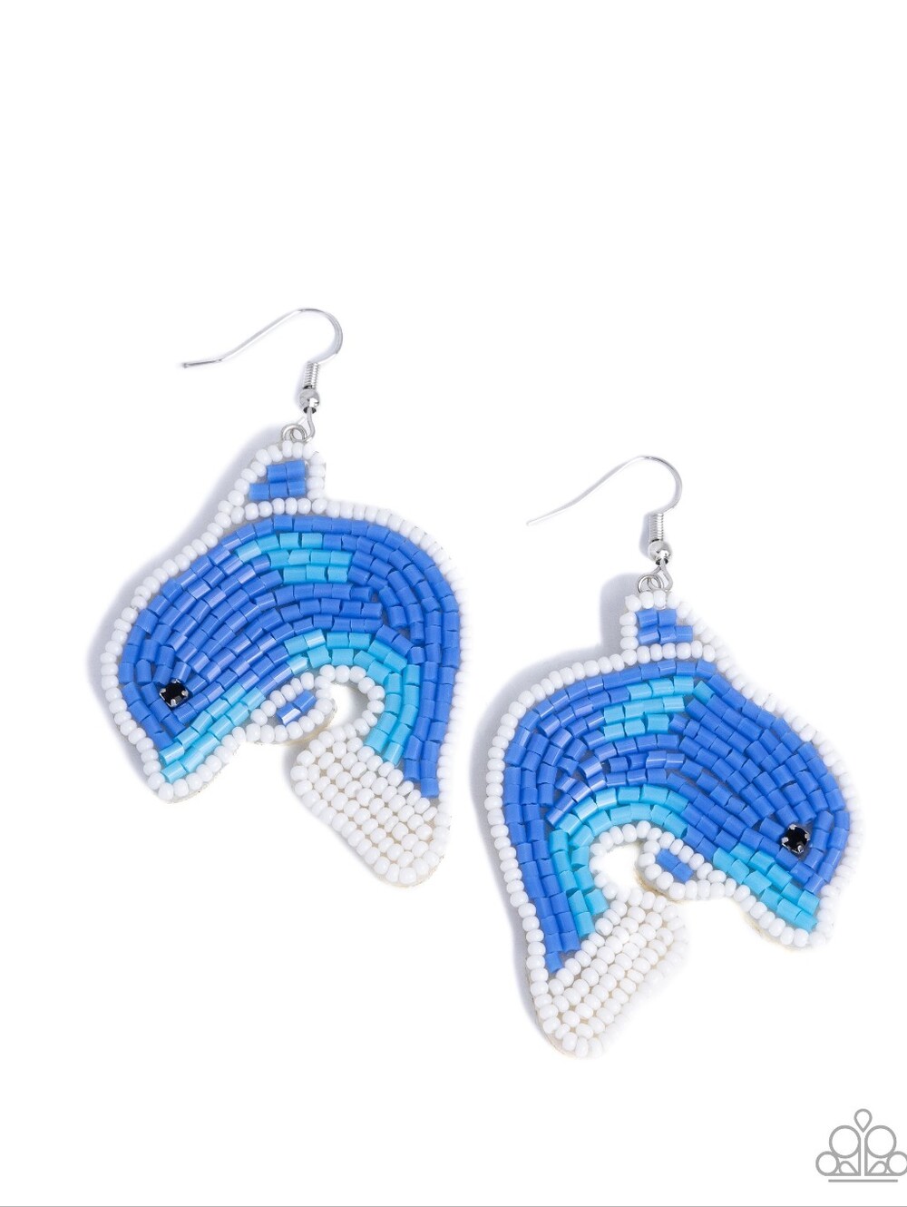 2/$10 Paparazzi Dynamic Dolphin - Blue Earrings